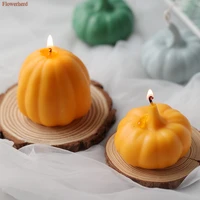 3d silicone pumpkin candle mold halloween harvest festival simulation food baking chocolate cake mold cake decors plaster mold