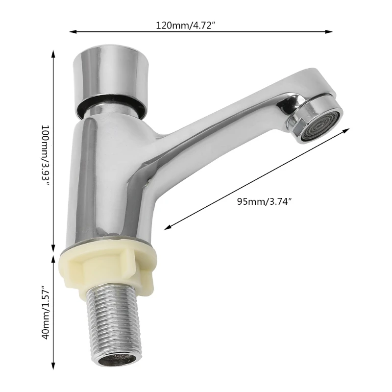 

Auto Self Closing Water Saving Tap Bathroom Basin Cold Faucet Delay Push Button