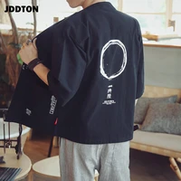 jddton mens summer cotton linen kimono 5xl leisure cardigan outwear haori japanese jackets thin coat traditional clothing je012