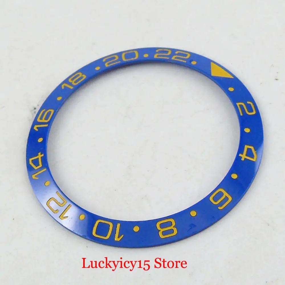 

38mm Blue Watch Insert Ring with Gold Marks Fit 40mm Automatic Watch