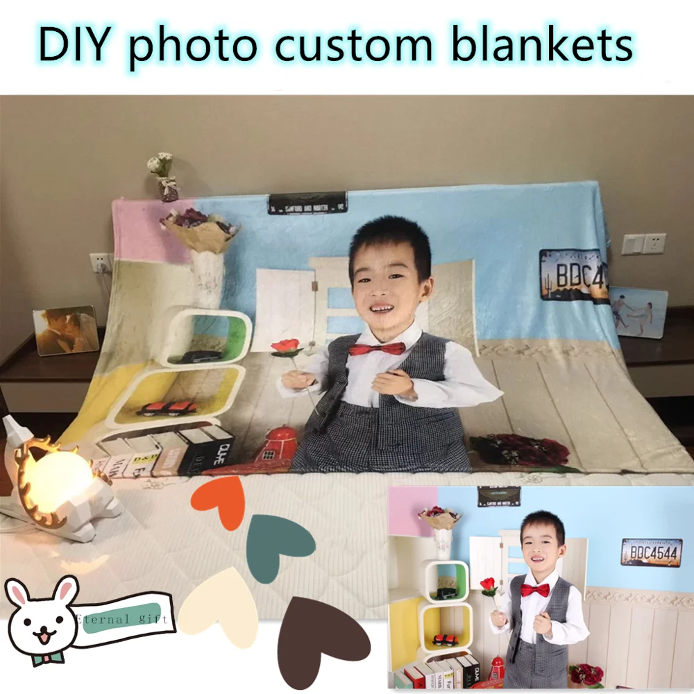 New Hot Photo customization bedding set DIY blanket  Sofa Car tapestry Decorative blanket Creative Birthday Gift
