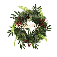 hot sale christmas wreath beautiful artificial door hanging for home office decor welcome hanging decorations