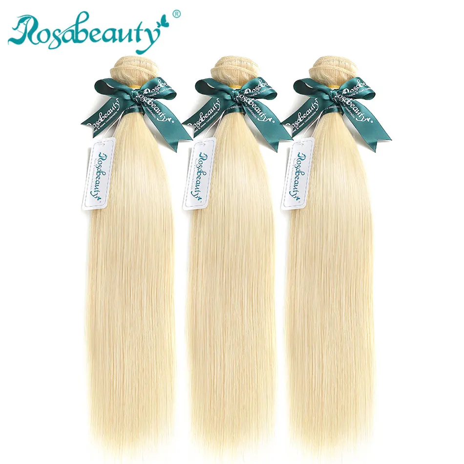 Rosabeauty, блонд, прямые человеческие волосы, 613 цветов, вплетаемые пряди, 1, 3 шт., Remy, бразильские волосы, 613 блонд, 10-30 дюймов, пряди