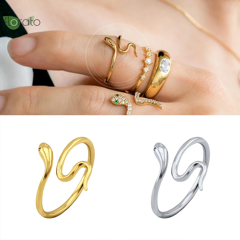 

Simple Slender Ring 24k Gold-Plated\Silver Women's Rings Irregular Snake-Shaped Open Rings Party Finger Small Jewelry Men Rings