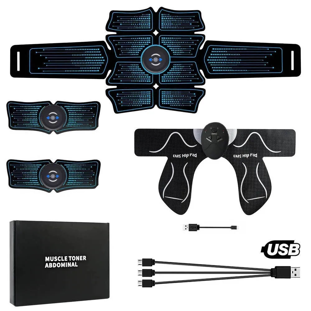 Стимулятор мышц живота ABS домашний тренажерный зал EMS Вибрационный