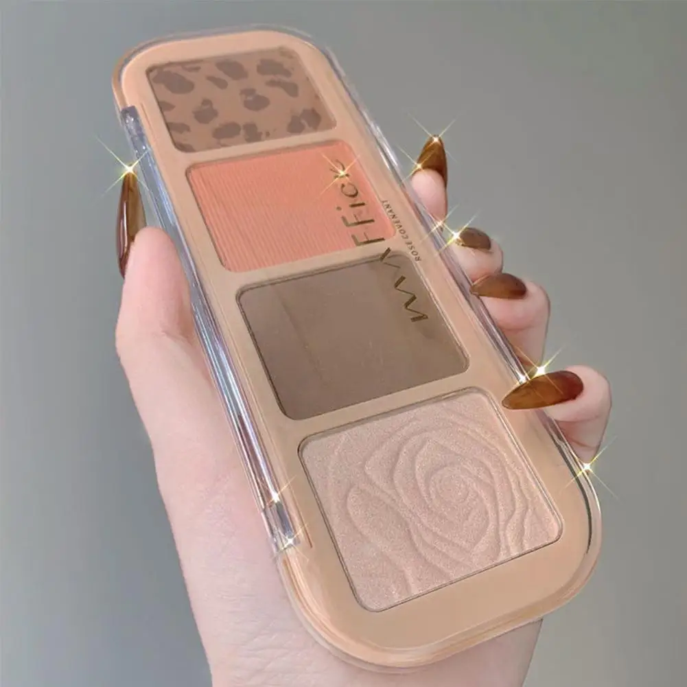

4 Colors Korean Trimming Palette Blush High Light Hairline Shadow Powder Makeup Contour Professional Highlighters A2V6