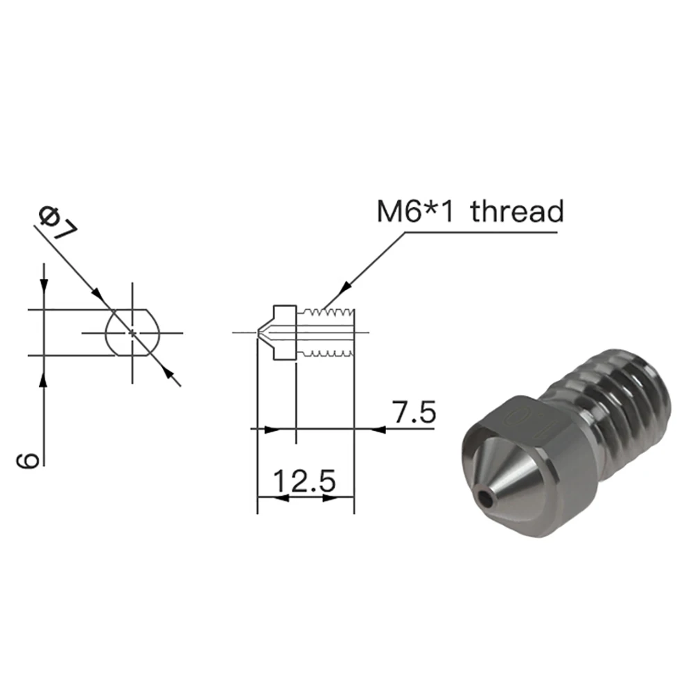 3D Printer Parts Hardened Steel Die Nozzle V6 1.75mm For Ender 3 E3D Hotend Titan Extruder Prusa I3 MK3 Wear-Resistant | Компьютеры и