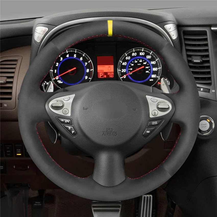 Чехол на руль MEWANT из черной замши для Infiniti FX FX35 FX37 FX50 QX70 Nissan Juke Maxima 370Z Sentra SV