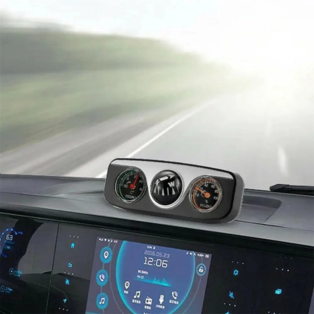 Car Accessories Map Navigation Ball Travel Vehicle Dashboard 3 in 1 Hygrometer Thermometer | Спорт и развлечения