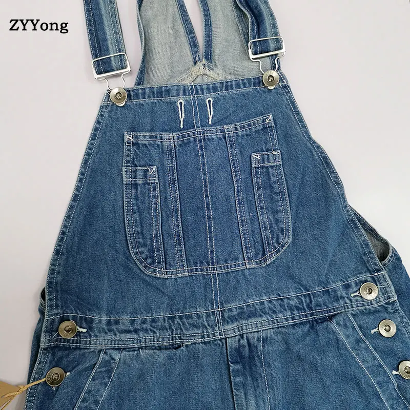 2020 Men's Plus Size Overalls Large Size Huge Denim Bib Pants Fashion Pocket Blue Jumpsuits Male 30-46 Free Shipping
