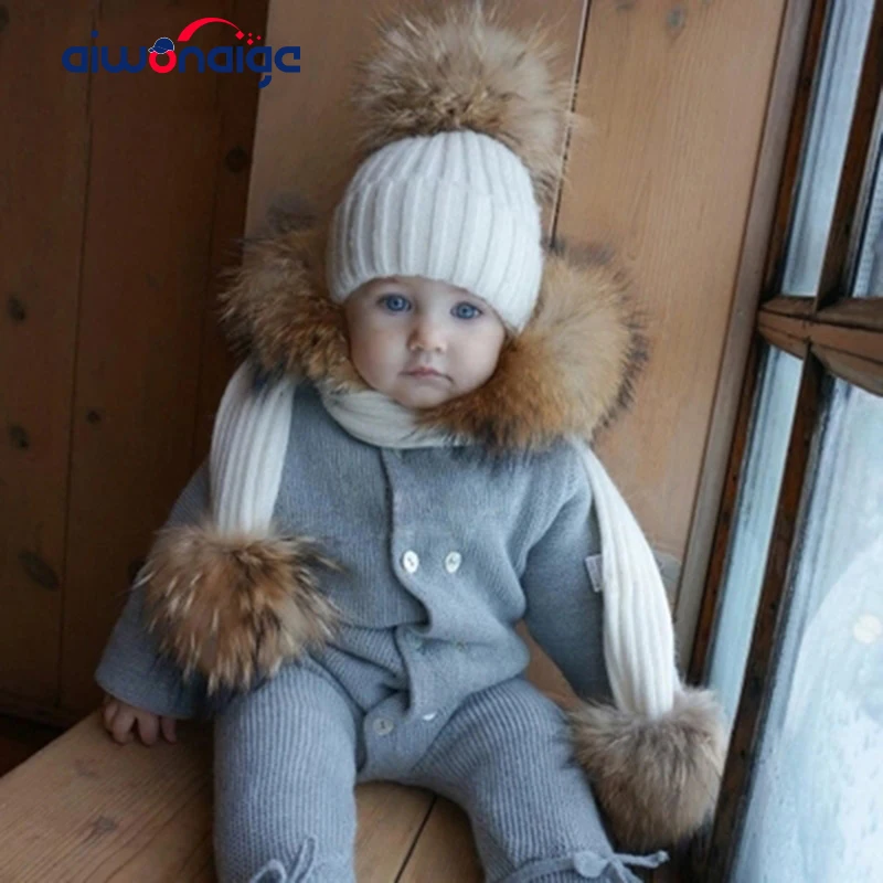 Осень-зима 2019 детская зимняя шапка шарф теплая и удобная Лыжная маска с помпоном