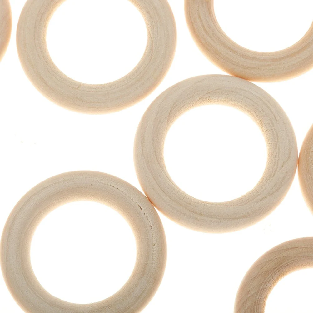 

20pcs 4cm 1.57" Wooden Rings Natural Wood Rings Unfinished Wood Circles for Craft DIY Baby Teething Ring Pendant Connectors