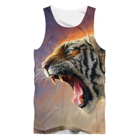 cjlm animal summer new sports vest tiger oversized tank top ferocious wholesale direct sale funny sleeveless mens clothing 5xl