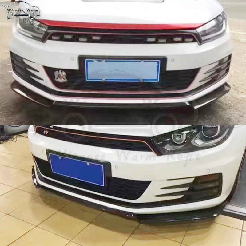 Для Scirocco карбоновый передний бампер для губ подбородок спойлер для Scirocco-UP стандартный бампер