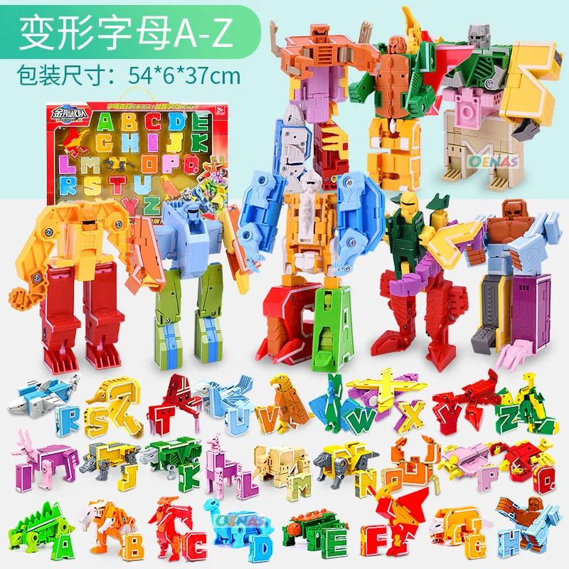 A-Z 26PCS NO BOX 15 в 1 развивающие сборные строительные блоки GUDI фигурка Трансформация Роботы количество Деформация игрушки для детей - Цвет: A-Z 26PCS NO BOX