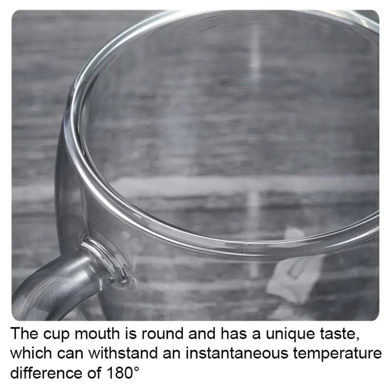 Прозрачная стеклянная кофейная чашка молоко виски чай пиво двойная креативная