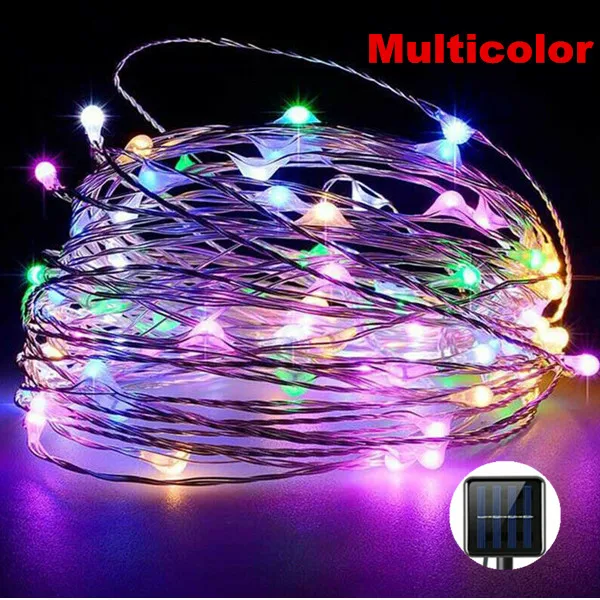 Multicolor Светодиодный Сказочный светильник 5/10/20 Вт, 30 Вт, 40/50 м строки солнечный светильник СЕТЬ ГИРЛЯНДА Медный провод на заднем дворе наружные рождественские украшения на хэлоуин, популярный товар - Испускаемый цвет: Multicolor
