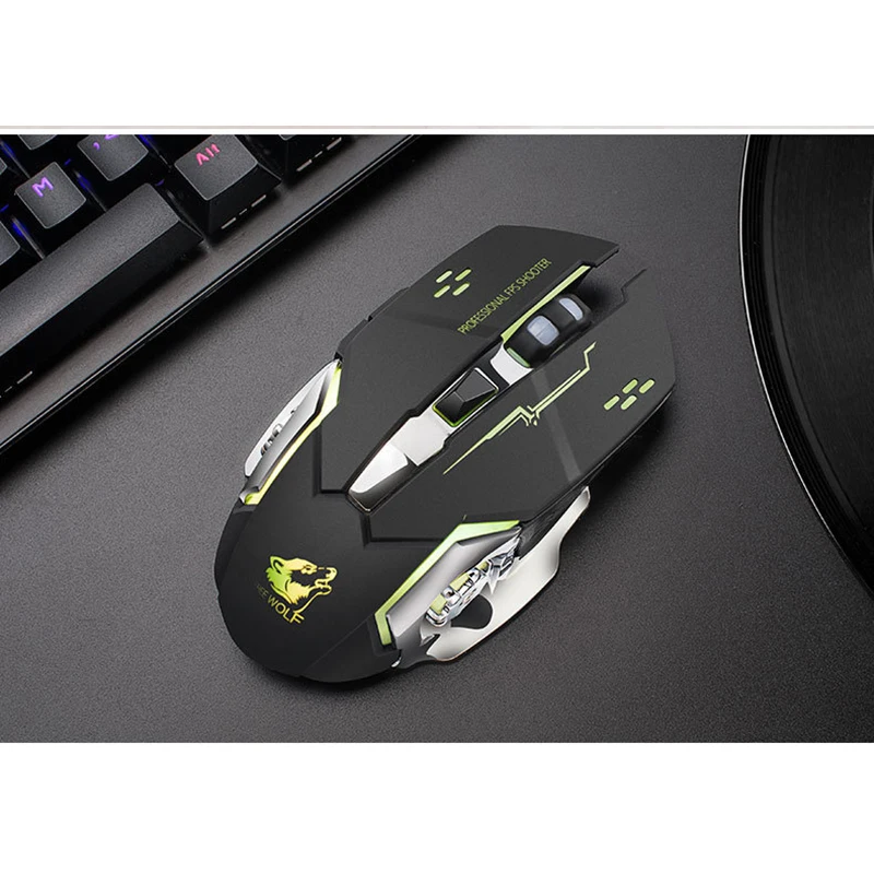Free Wolf X8 беспроводная перезаряжаемая игровая мышь Mute Shining Machinery mouse Amazon EBay Cross Border Wish