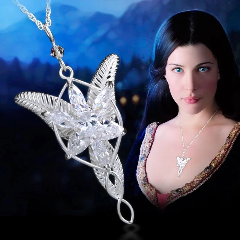 Ожерелье Arwen Evenstar Elfstone Elessar Арагорн Галадриэль эльфы принцесса кулон с фианитами
