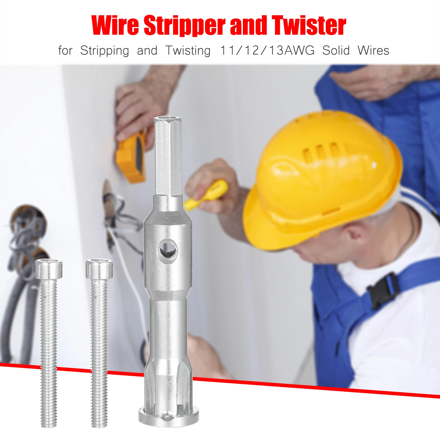 

Wire Twisting Tool Wire Stripper and for Stripping and Twisting 11/12/13AWG Solid Wires for Power Drill Driver Electricians