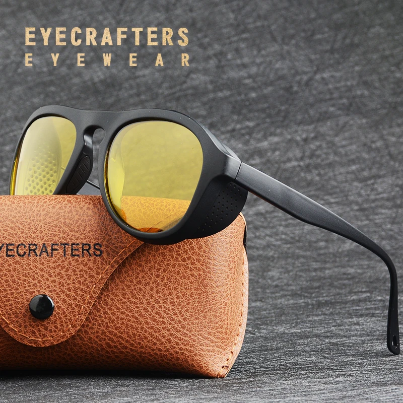 Солнцезащитные очки в стиле стимпанк круглые поляризационные винтажные