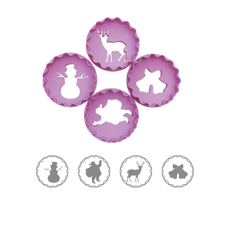 4 шт. Набор форм для печенья кексов помадки круглый двухсторонний Форма штанцевый