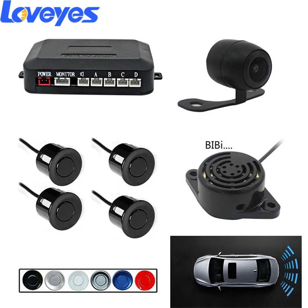 Визуальный реверсивный радар 4 зонда заднего вида изображение парктроник