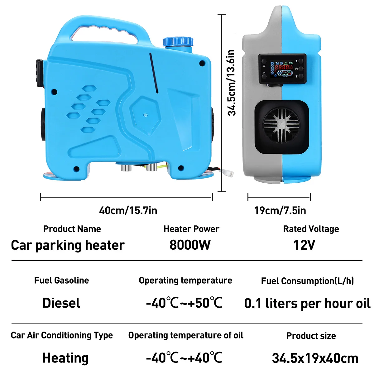 $74.99 HCalory 8KW Air Diesel Heater 8000W All In One Single Hole Air Parking Heater With Remote Control Car Heater for Trucks Boats