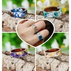 Деревянные кольца из смолы, высушенный цветок, встроенная прозрачная эпоксидная смола, романтическое кольцо ручной работы, уникальные свадебные украшения, юбилей