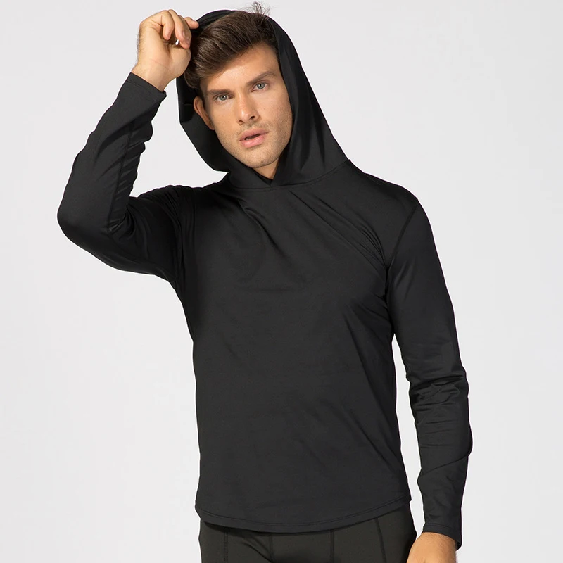 

Men Quick Dry Long Sleeve Workout Athletic Hoodie Jacket Sports Training Hooded Coat ALS88