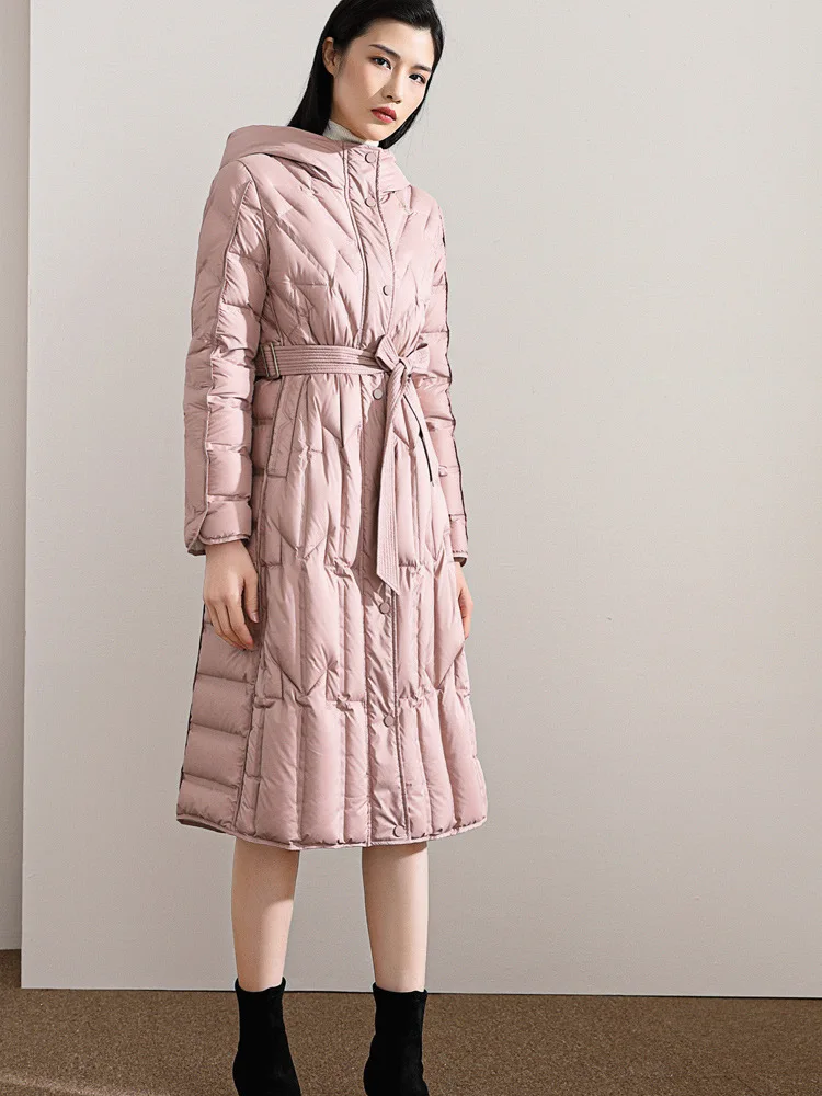 

jacket down New Seamless long over the knee female white goose down cultivate morality show thin high end fashion