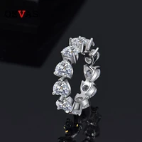 oevas 100 925 sterling silver 5mm heart cut created moissanite gemstone diamonds wedding engagement ring fine jewelry wholesale
