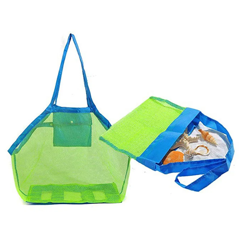 

Children Toys Storage Bag Beach Foldable Mesh Tote Pool Bag Sand Away Toy Shell Collection Bag Children Beach Toys Storage Bag