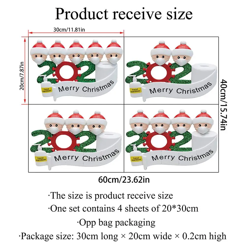 

2020 Quarantine Christmas Sticker Personalized Diy Name Survival Family Ornament Window Wall Door Decal Home Decoration