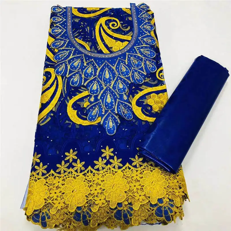 

2.5+2.5 Yards French Lace Fabric 2021 Dry Swiss Voile Lace With Bazin Riche In African Wedding Party Dresses Material ! DF32586