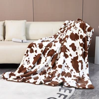 130x160cm winter double layer plush blanket soft rabbit faux fur shaggy throw blanket for bedroom decor cow print sofa throw