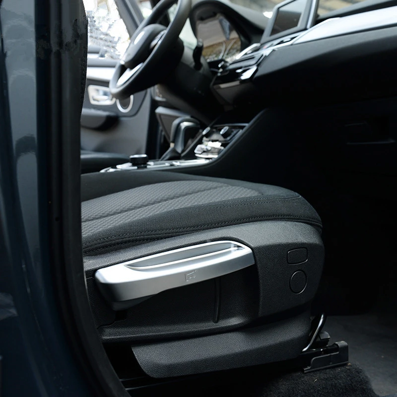 

Chrome Car Styling Front Seat Back Adjustment Handle Decoration Cover Trim Sticker For BMW 2 Series F45 Interior Accessories