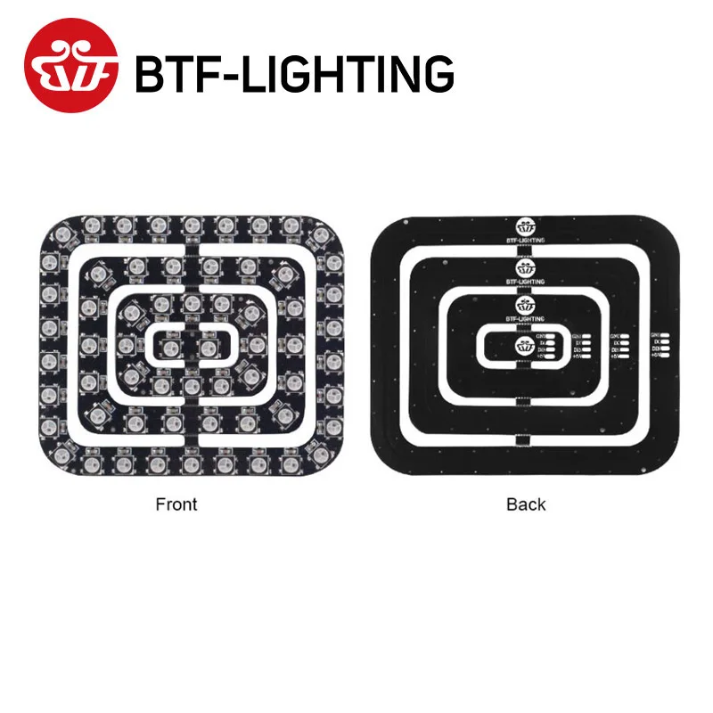 Black 62 LEDs DC5V автомобильный светильник 62 светодиодный s Пиксельная панель WS2812B 5050 RGB 64 светодиодный 256 светодиодный ламповый экран цифровой индивидуально адресуемый полный цвет мечты - Испускаемый цвет: Black 62 LEDs