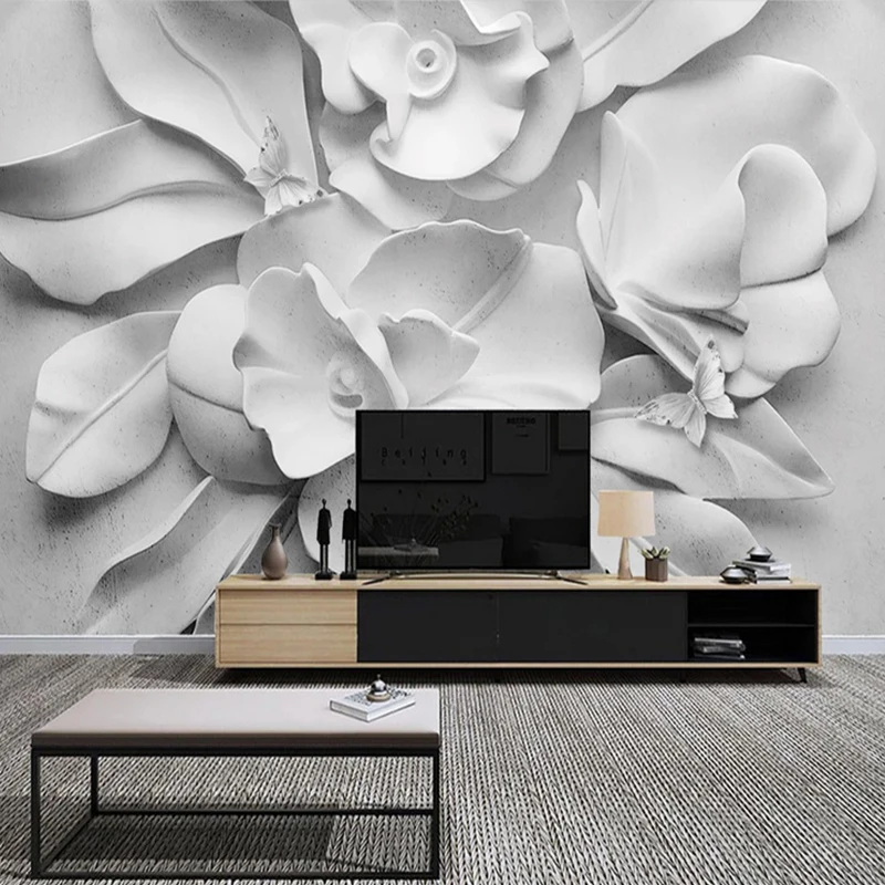 

Floral Wallpapers Modern 3d Wall Mural Embossed Self Adhesive Flower Wallpapers Home Decoration