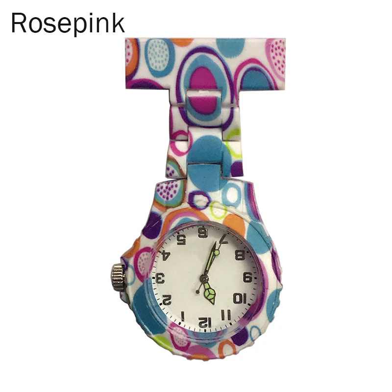 

Newly Colorful Silicone Round Dial Quartz Pocket Nurse Watch Quartz Brooch Doctor Nurse Hanging Watches FIF66