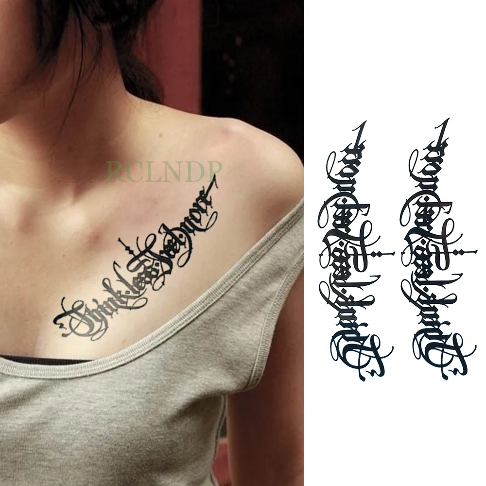 

Waterproof Temporary Tattoo Sticker sexy English words on chest tatto stickers flash tatoo fake tattoos for women girl