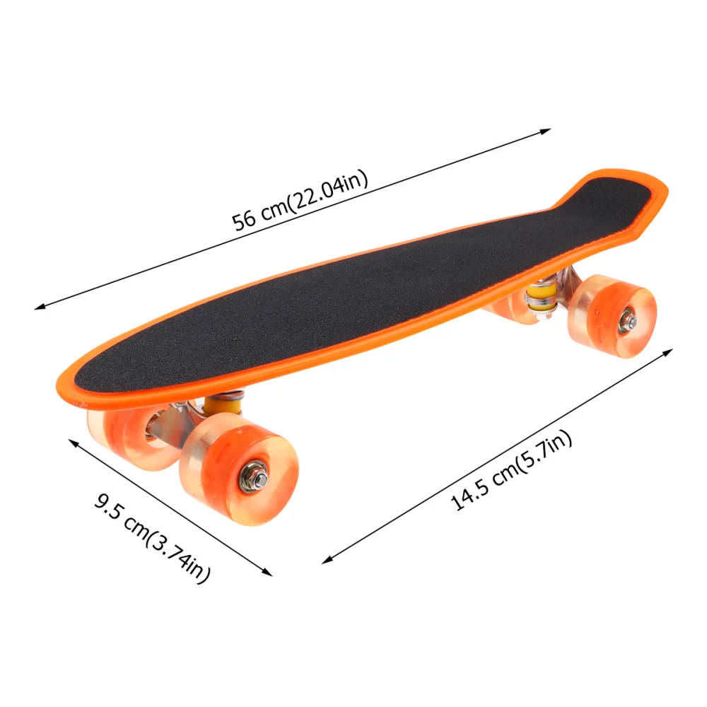 

1 Pc Flashing Portable Durable Frosted Four-Wheeled Skateboard Street Scooter Fish Skateboard for Children Women Men