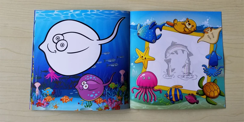 22Pages New Cute Ocean Style Secret Garden Painting Drawing Kill Time Book Will Moving DIY Children's Puzzle Magic Coloring |
