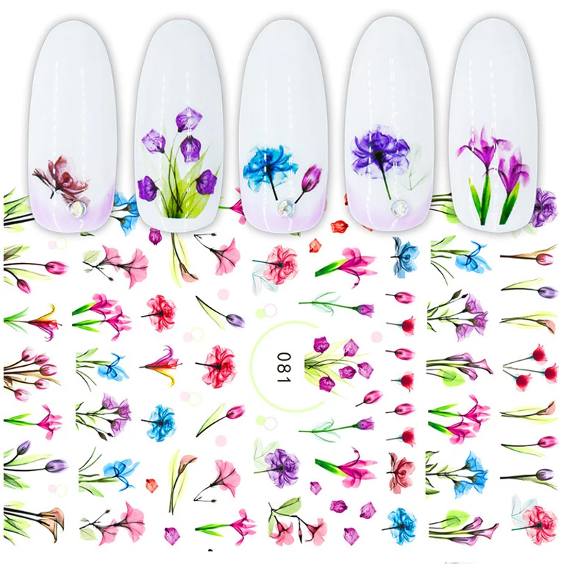 

1 шт., наклейка для ногтей в виде цветка