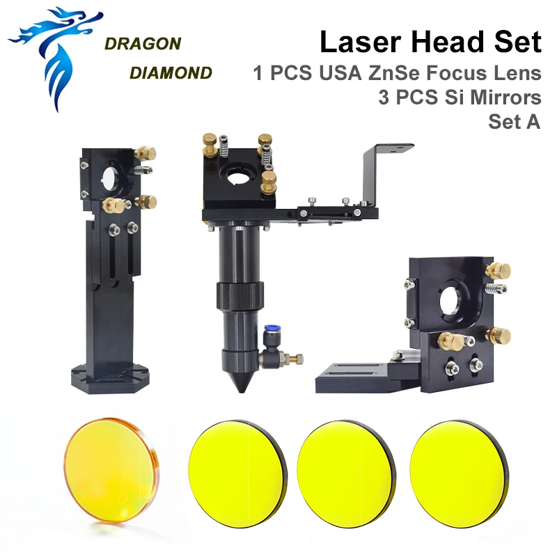 

Набор для лазерной головки CO2 FL. 50,8 мм, 63,5 мм и 101,6 мм + 1 Фокусирующая линза + 3 зеркала Si / Mo для гравера, запчасти для режущего станка