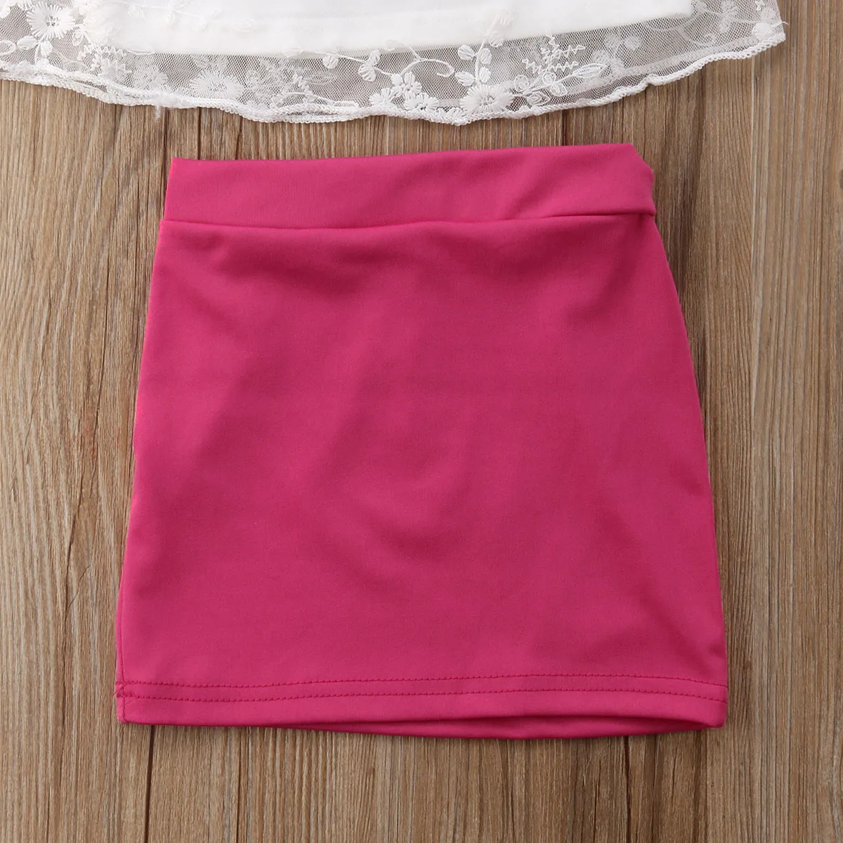 Новинка летний комплект для маленьких девочек белая кружевная футболка с