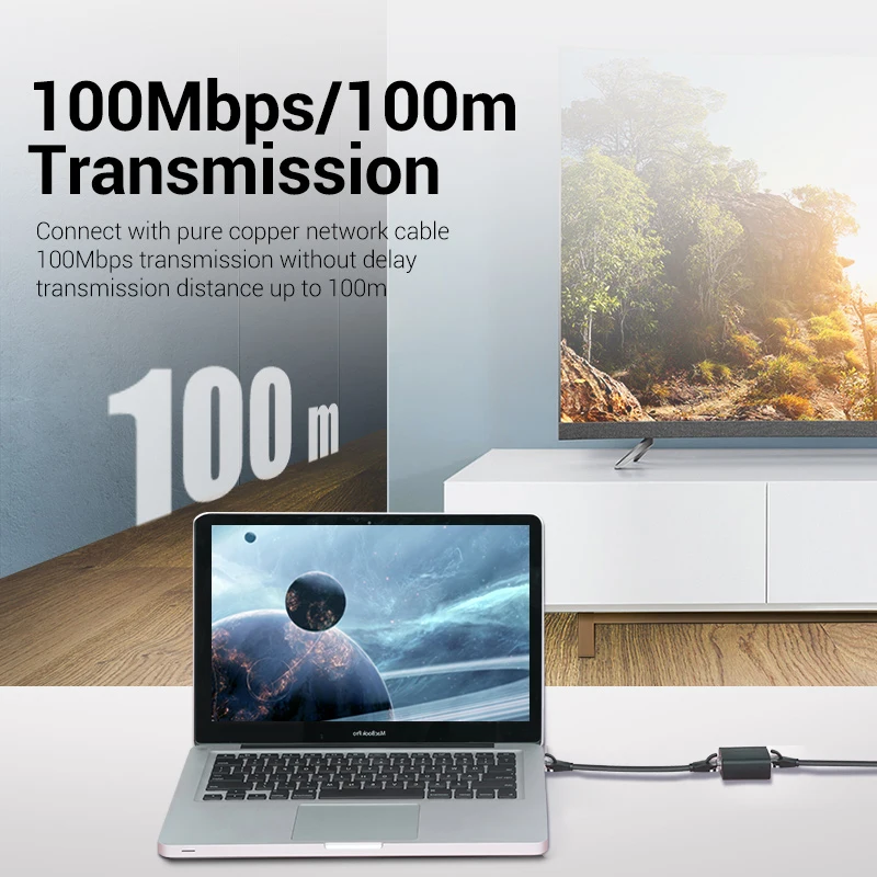 Vention RJ45 Splitter 1 to 2 Network Adapter Female Extender Extension Connector for Laptop Ethernet Cable | Компьютеры и офис