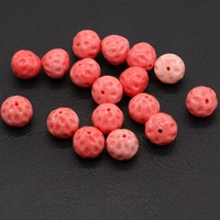 wholesale 70pcs natural coral pink strawberry beads crafts for jewelry making diy necklace bracelet earring accessory charm gift