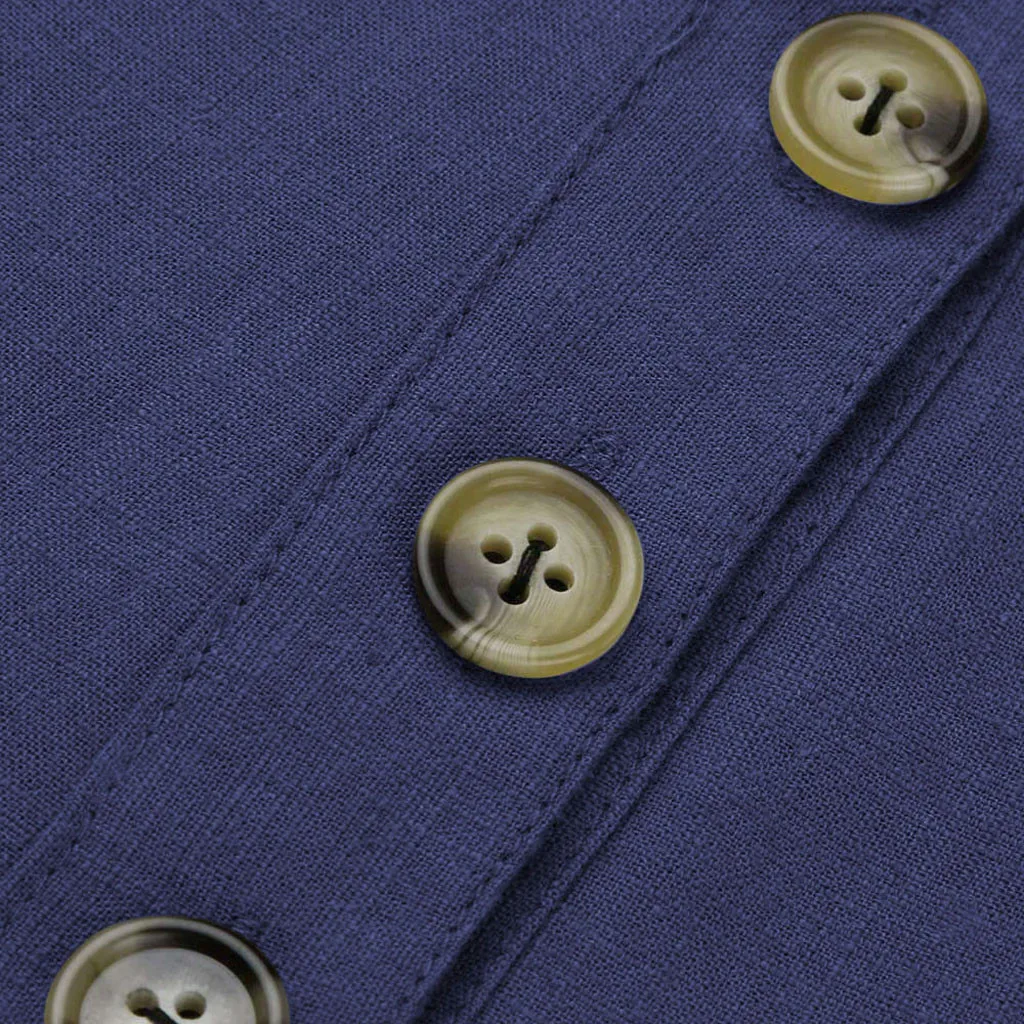 

Casual 2020 Mini Dress Women's Solid Color V-Neck Short Sleeve Button Sundress Summer Beach Boho Dresses For Ladies Vestidos