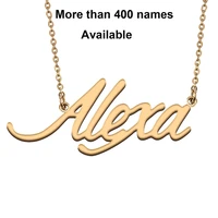 cursive initial letters name necklace for alexa birthday party christmas new year graduation wedding valentine day gift